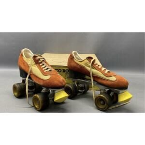 Roller Derby Disco Roller Skates Mens 9 US Vintage Red Orange Yellow 70s In Box